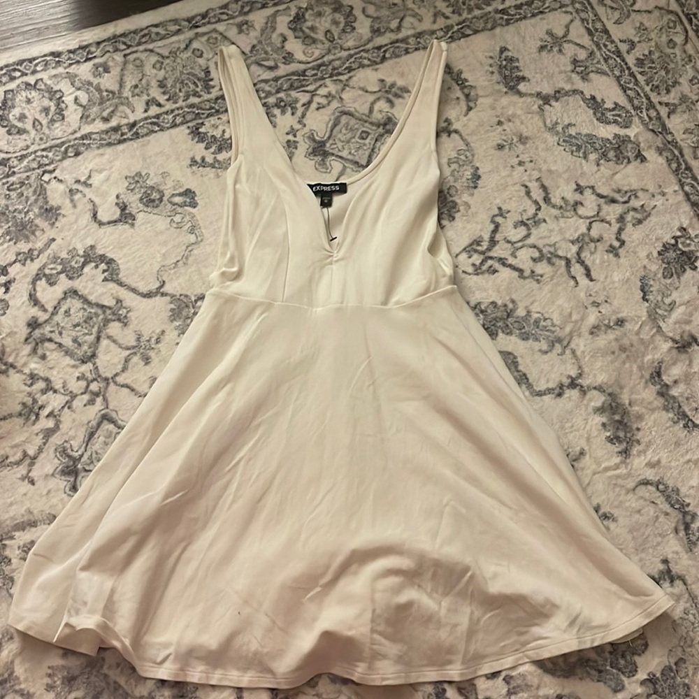 Express white v wire dress